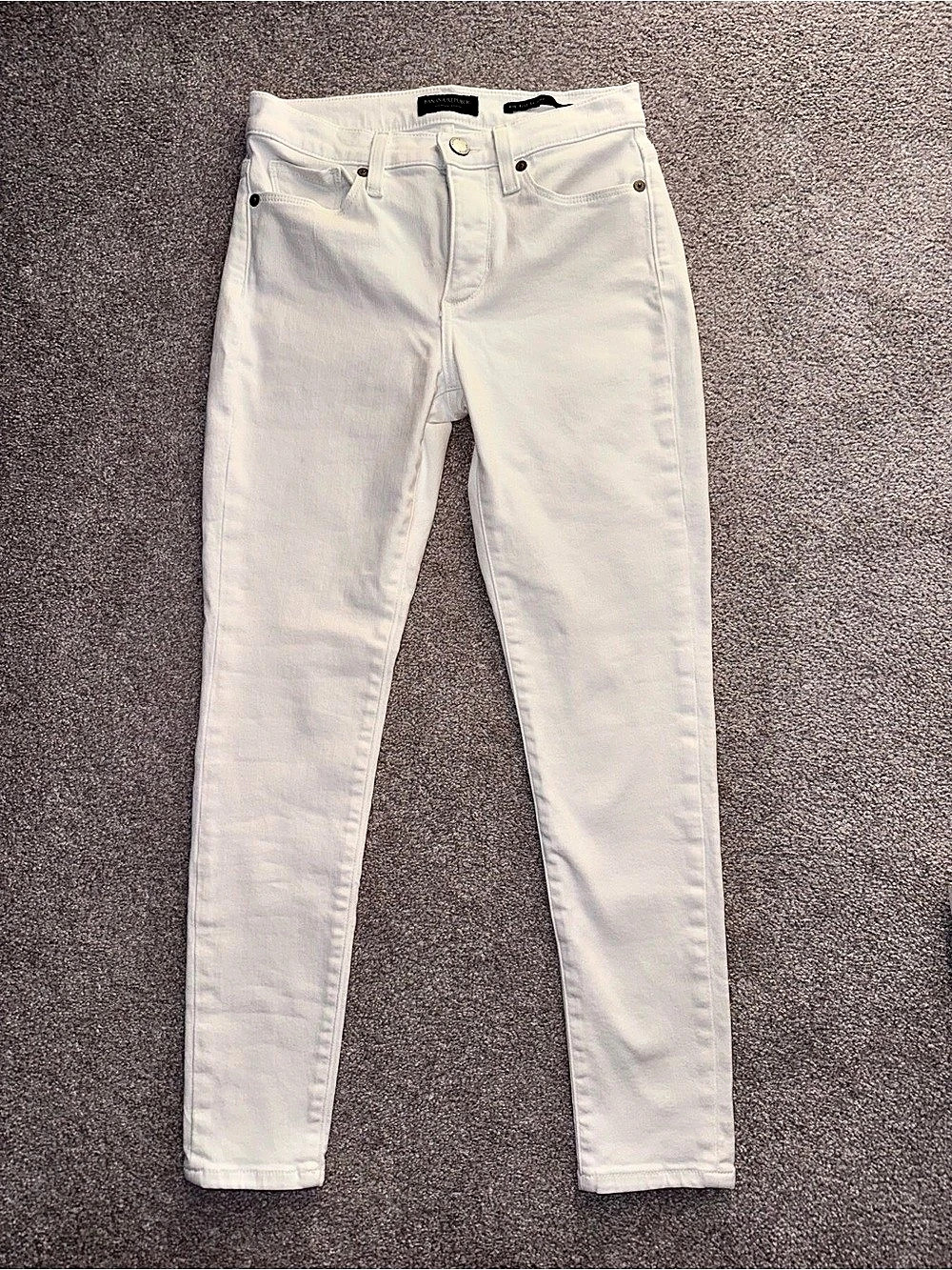 Banana Republic Petite Mid-Rise Skinny White Skinny Jeans Waist 25
